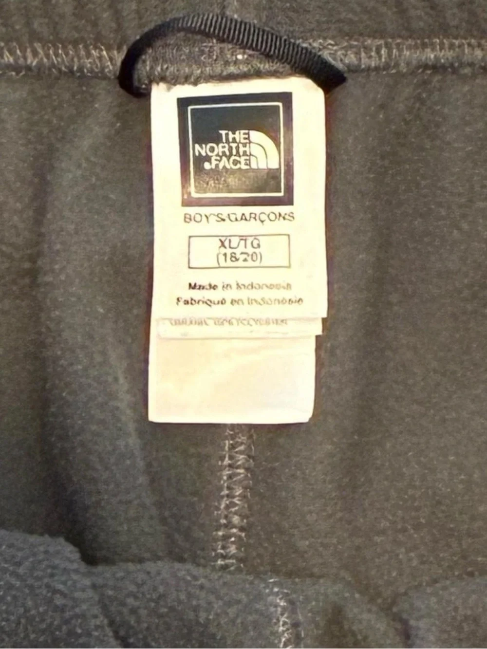 The North Face Boy’s Gray Fleece Pants Size 18-20 XL